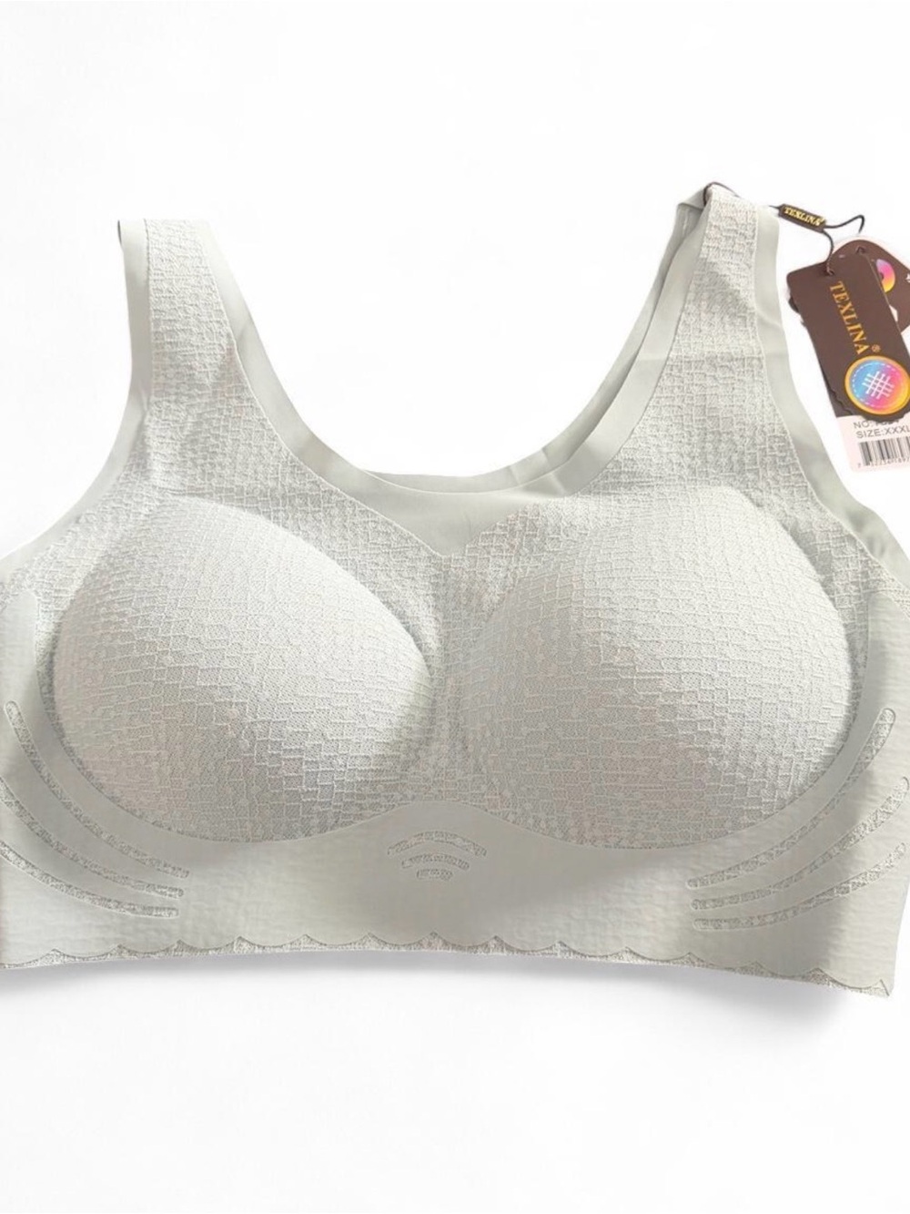 NWT TEXLINA JELLY BRA SEAMLESS COMFY PUSH UP WIRELESS TSHIRT BRA SIZE XXL